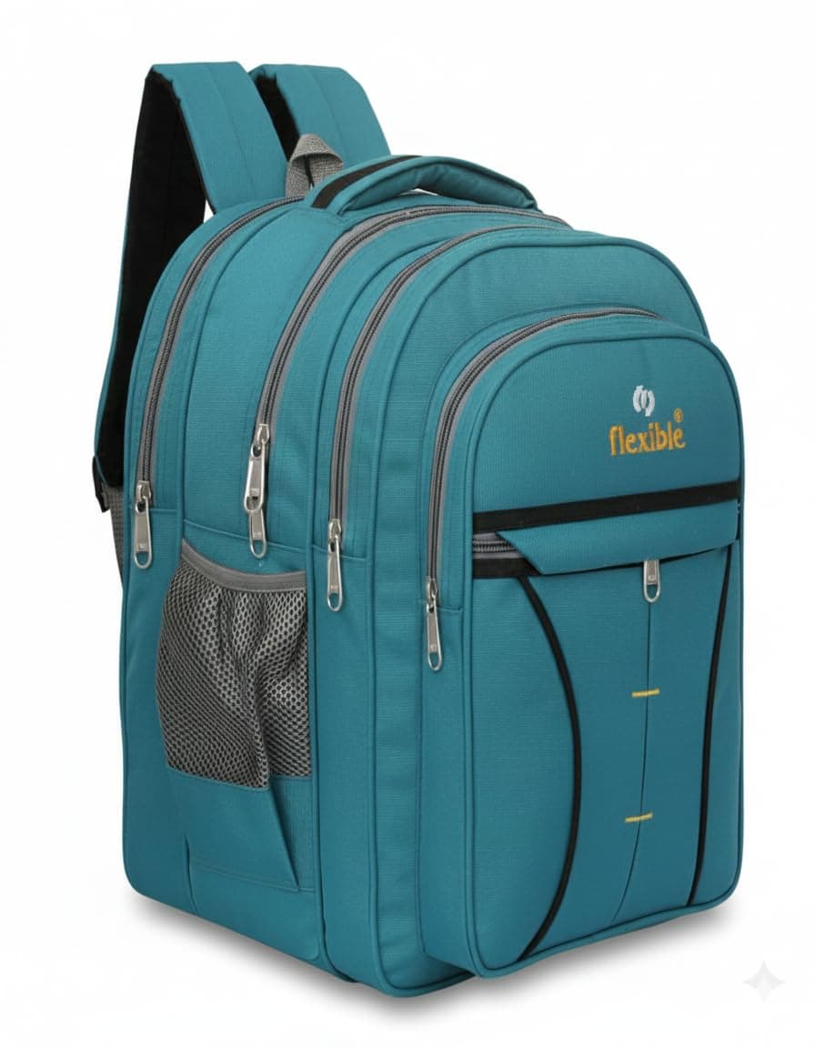 Flexible bags 60 Litres Large School Bag | Tuition Bag For 5Th To 10Th Class For Both Boys And Girls - Green