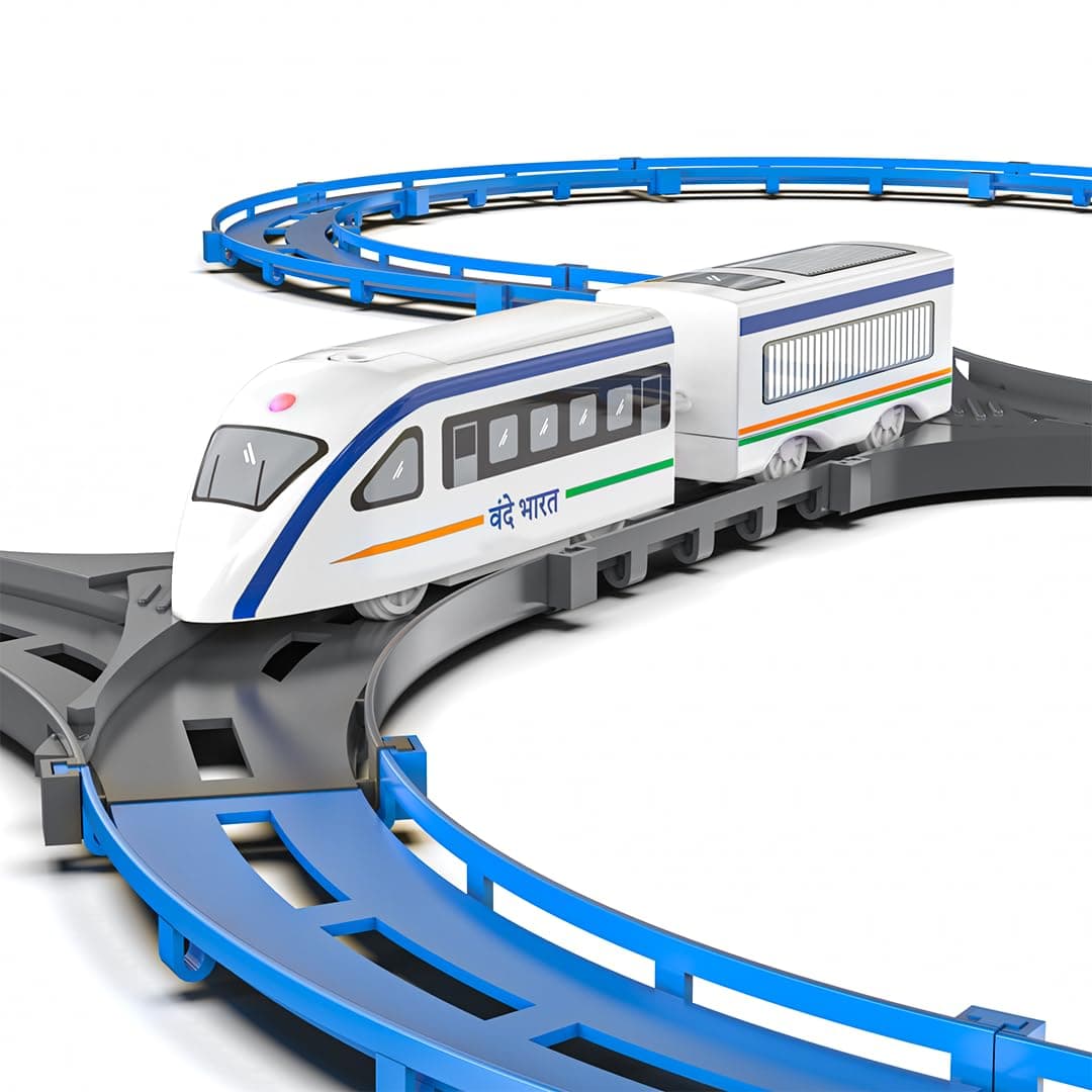 Mirana Vande Bharat Bullet Train Toy Set for Kids - Multiple Railway Track Layout, AAA Battery Operated, Fun Gift for Boys & Girls 1+ Years, Made in India (Basic - 43 pcs) Online at Low Prices in India