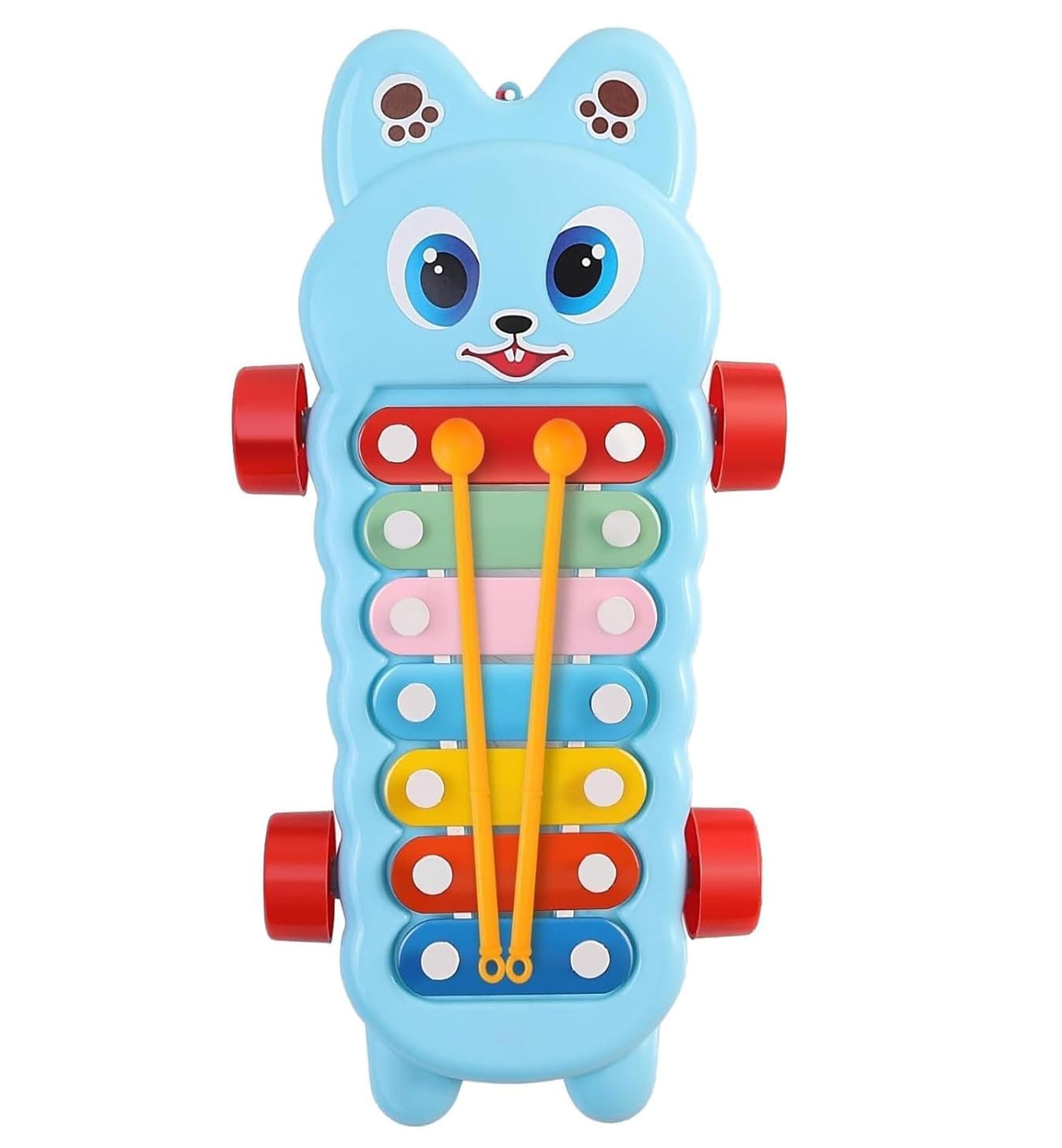 Mommers Xylophone Musical Educational Toy for Kid (1-3Year Old) I Toddlers Babies Kids Girls, Boys I 2-in-1 Piano Combined I Safe for Kids Drum Sticks for Fast and Fun Learning for Kid (Blue)