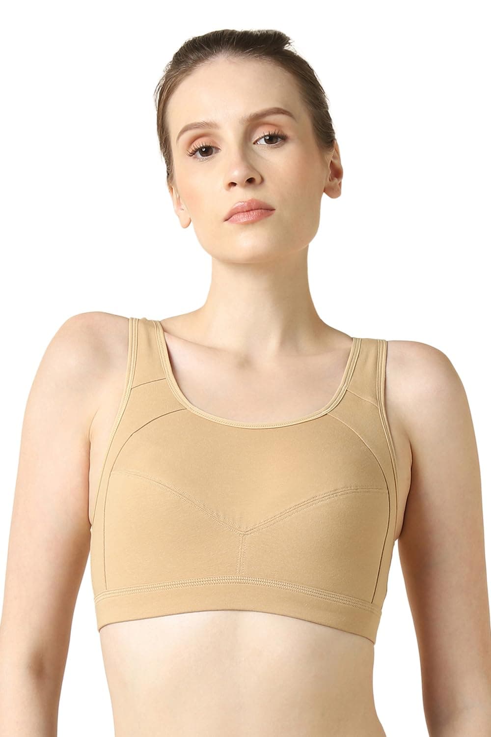 Van Heusen Women Cotton Padded Racerback Medium Impact Sports Bra - Anti Bacterial, Full Coverage Skin