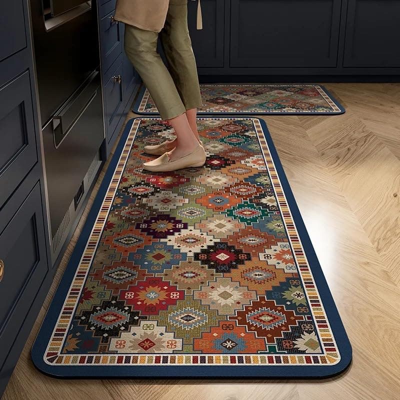 proxin Kitchen Mats for Floor Anti Slip, 2 Pcs Kitchen Mats, Waterproof Memory Foam Kitchen Rugs, Waterproof Standing Runner for Bathroom (Multi1)