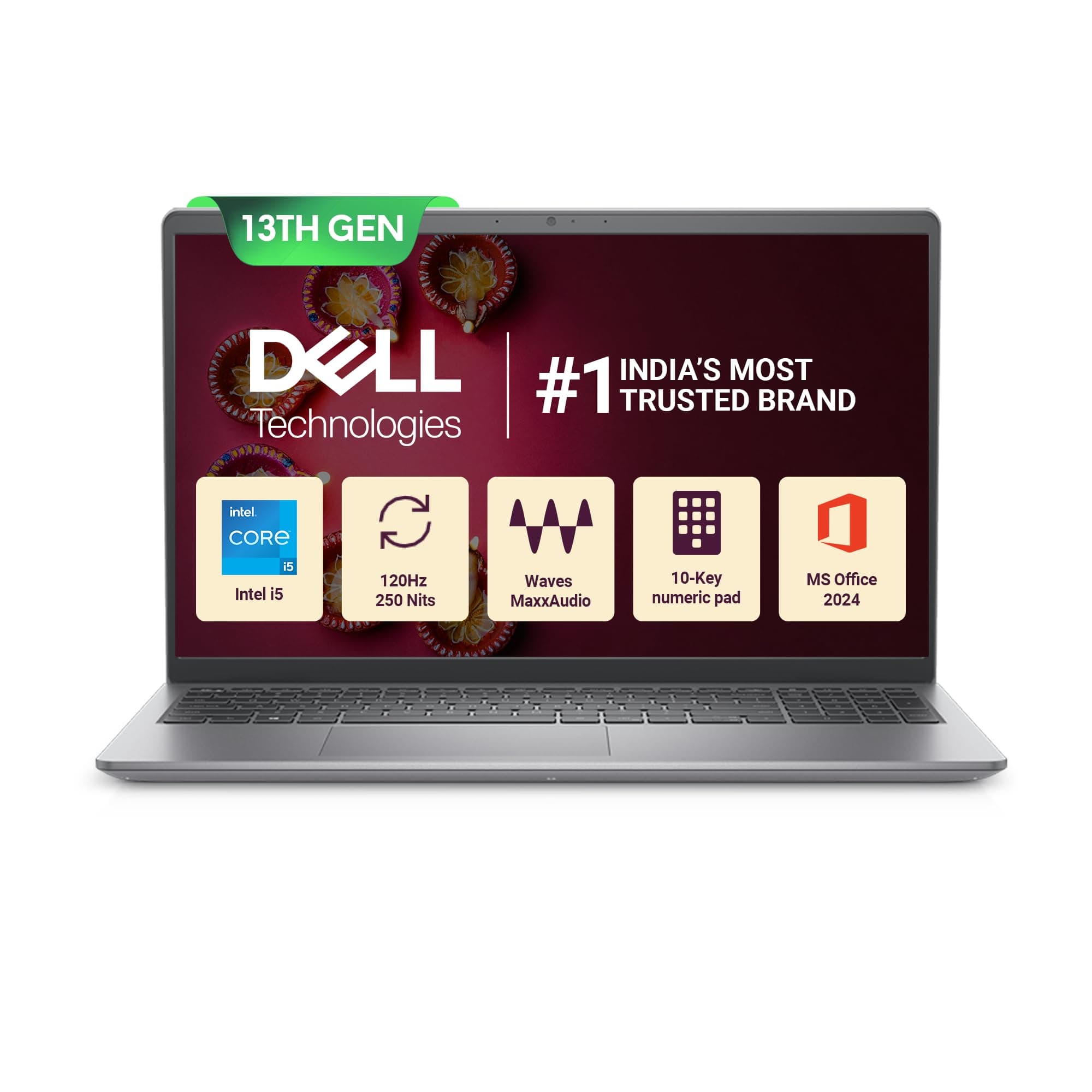 Dell 15, Intel Core 13th Gen i5-1334U, FHD, 15.6"/39.62cm, Windows 11, MSO'24, Grey, 1.66kg, Vostro 3530, (16GB DDR4, 512GB SSD) Anti-Glare FHD 15.6"/39.62cm, 12 Month McAfee, Thin & Light Laptop