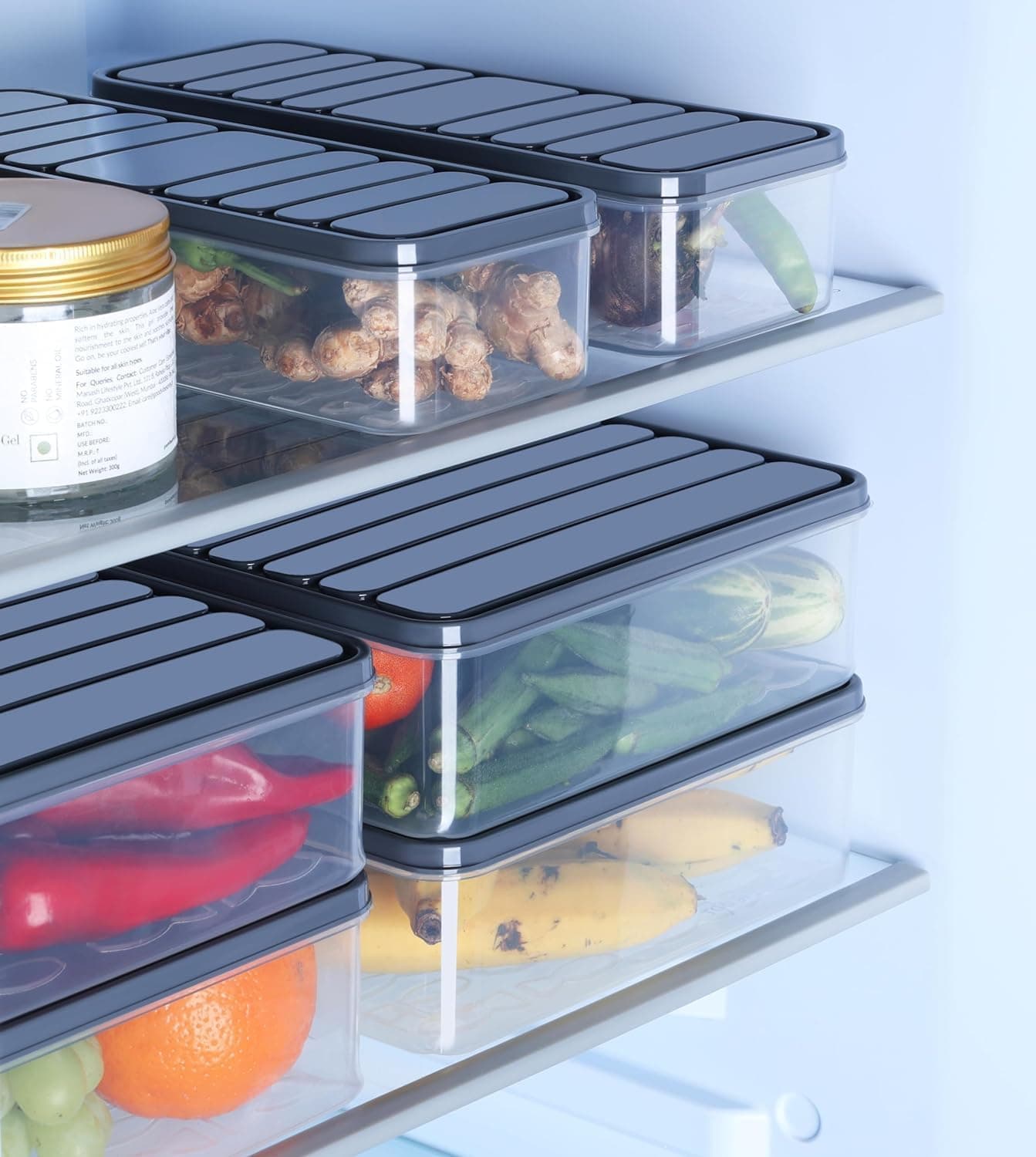 SATVIKAYA Air Tight Plastic Storage Containers Set for Kitchen | Pantry Organizers Kitchen Accessories Items,Fridge Storage Boxes | Leak-Proof, Durable, and Space-Saving (1200 ML, 2) Online at Low Prices in India