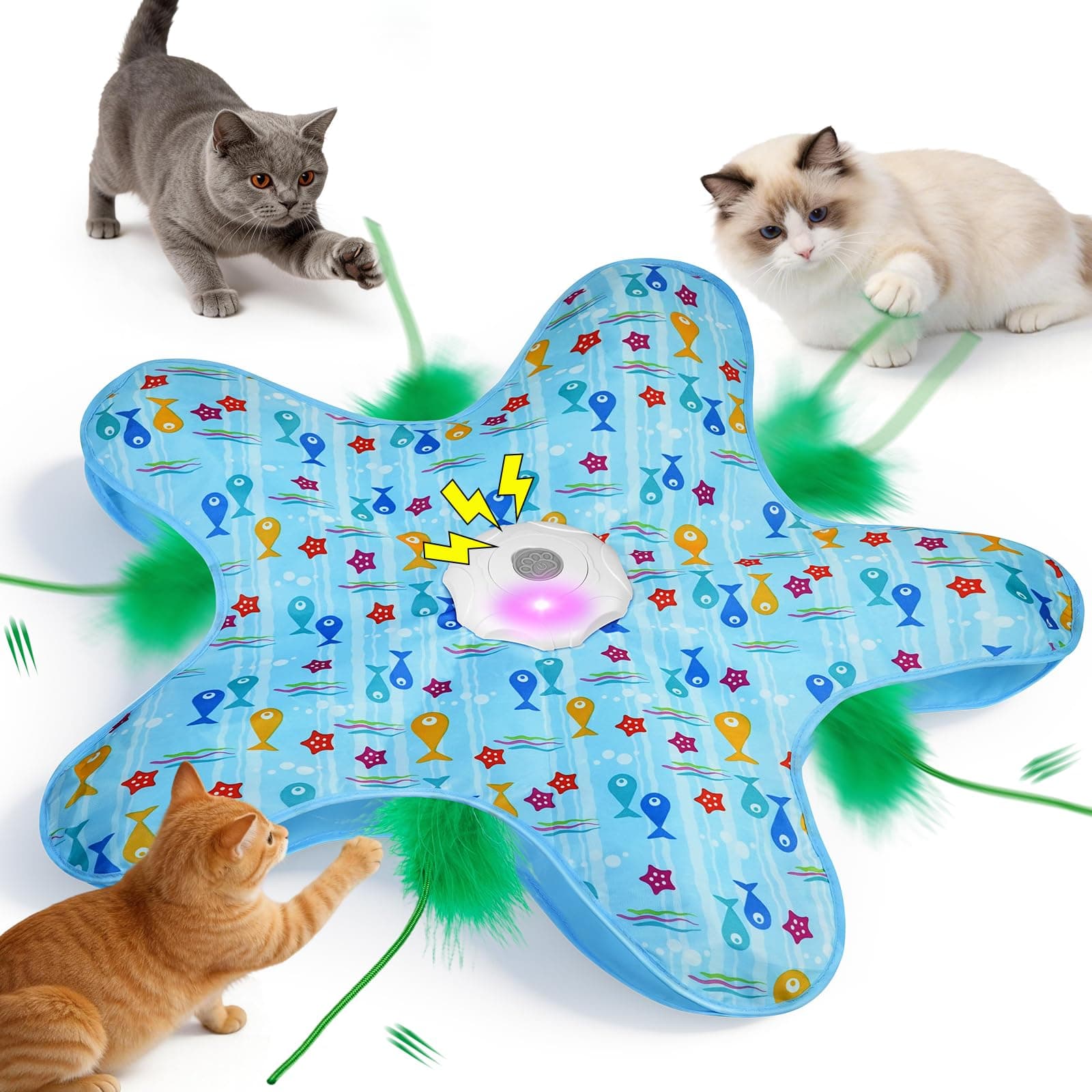 Interactive Cat Toy - Hide and Seek Automatic Cat Toys for indoor cats | Rechargeable & 3 Speeds, Birdcall, Auto Sleep/Wake Mode Kitten Toys, Safe ABS Material Cat Toys for Bored Indoor Adult Cats Online at Low Prices in India