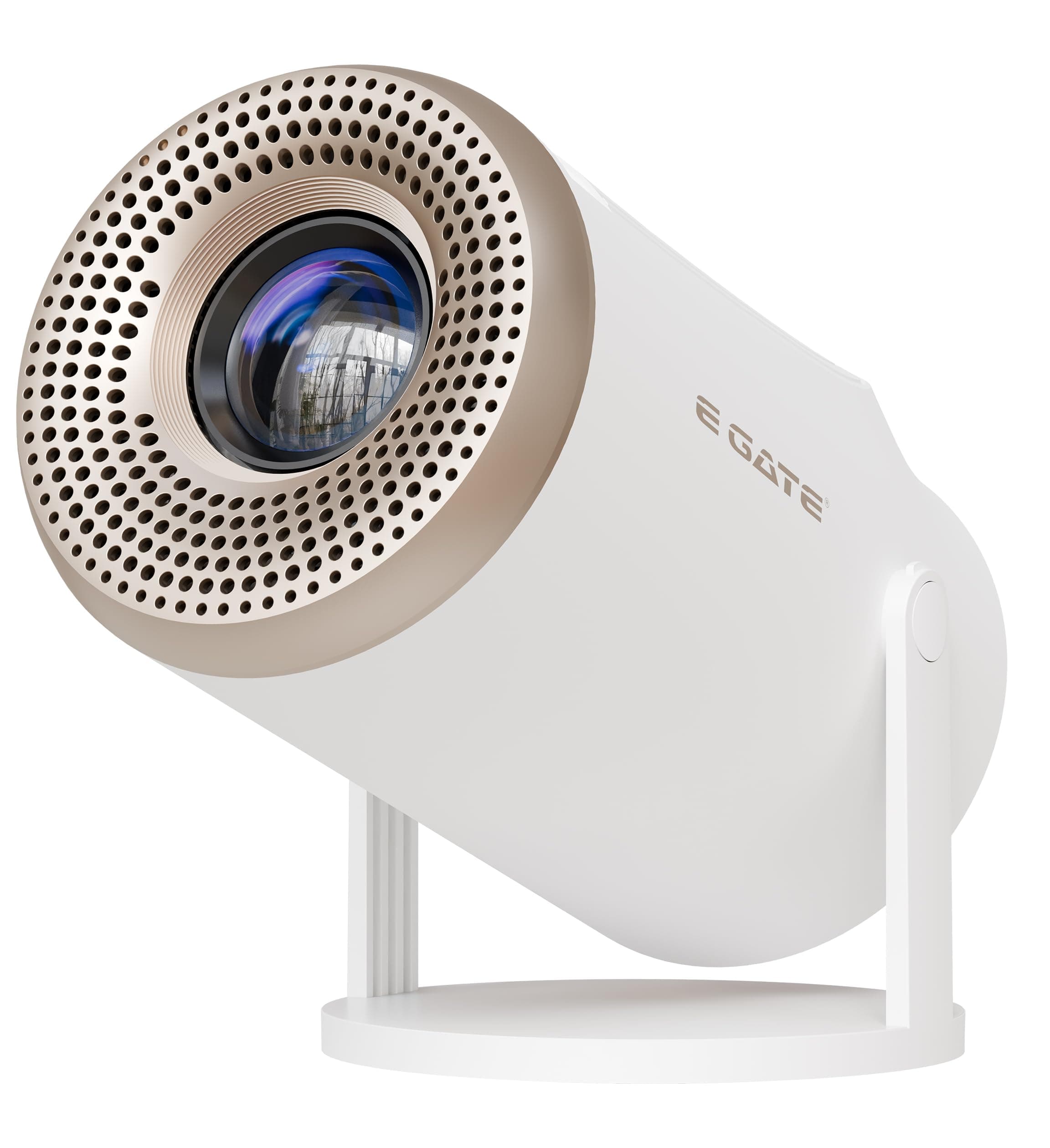 E GATE Atom 2X+ Smart Projector 4k Ultra HD | Built-in Live TV (120+ Channels no Subscription Required) | 200 ISO, 1080p & 4K Support, Auto Keystone | Netflix, Prime, WiFi & BT, Mirroring, eGate