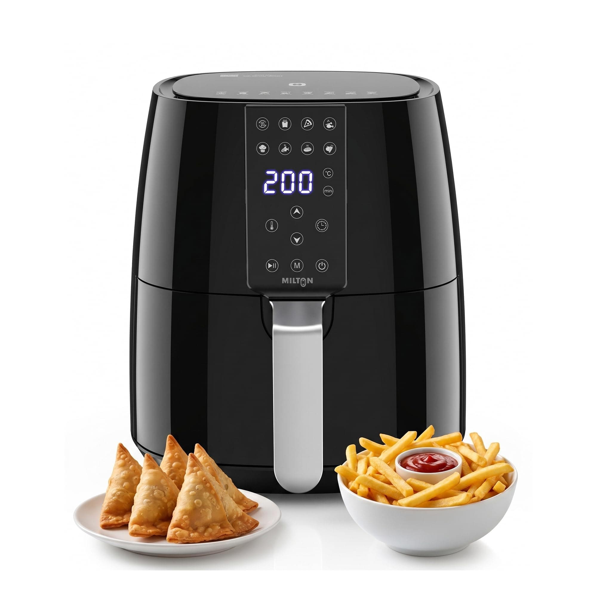 Milton Rapid Digital Air Fryer 4.2L | 1450W | 360° High Speed Air Circulation | Up to 90% Less Oil Usage | 8 Preset Menus | Touch Control Panel & Digital Display | Auto Shut-Off | 1 Year Warranty
