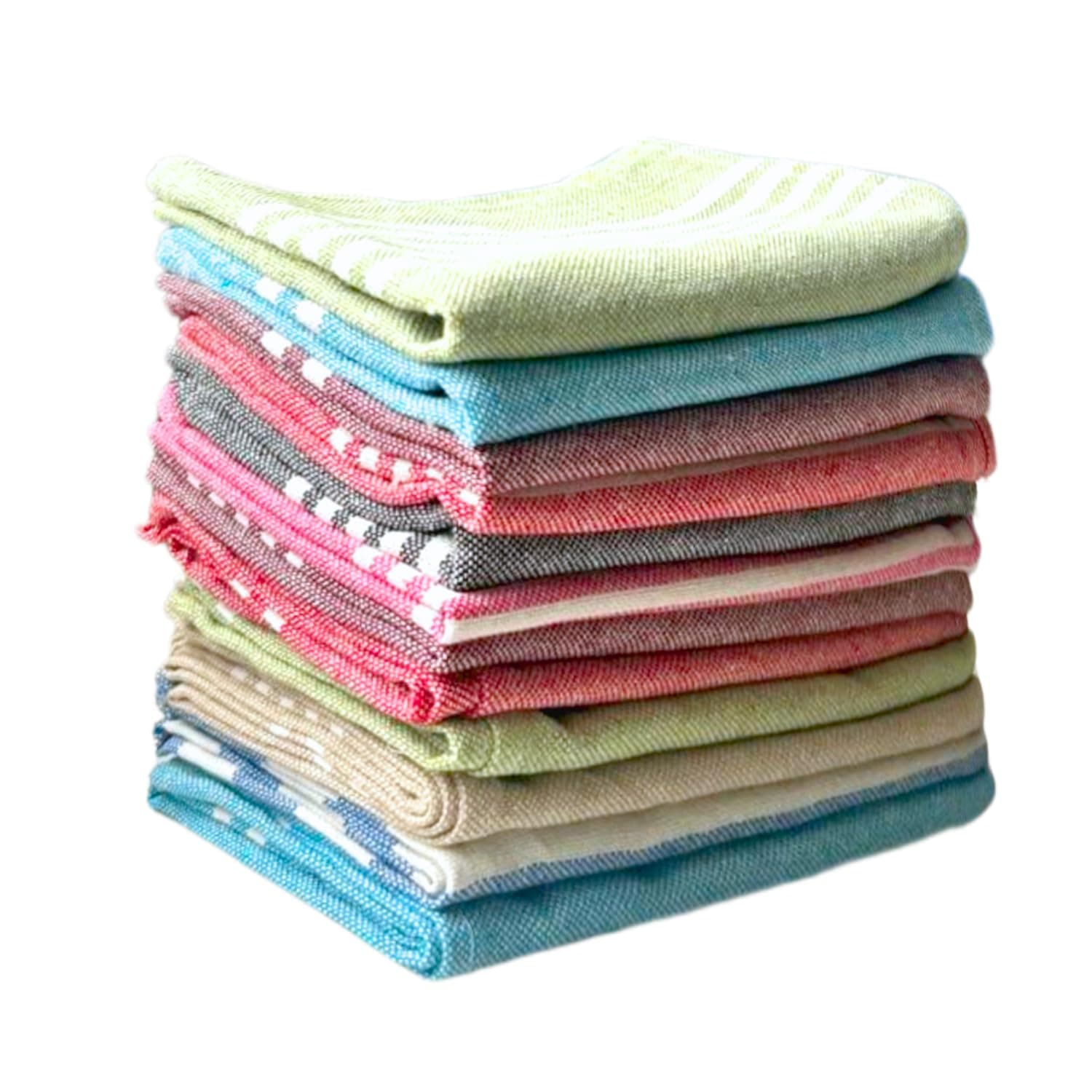 Värde® 12 Pcs Dishcloths | 12x16 Inches | Bulk Cotton Kitchen Cleaning Dish Cloths | Scrubbing Wash Cloth Sets | Multipurpose Cloth | 100% Cotton. (Multicolor, Set of 12)