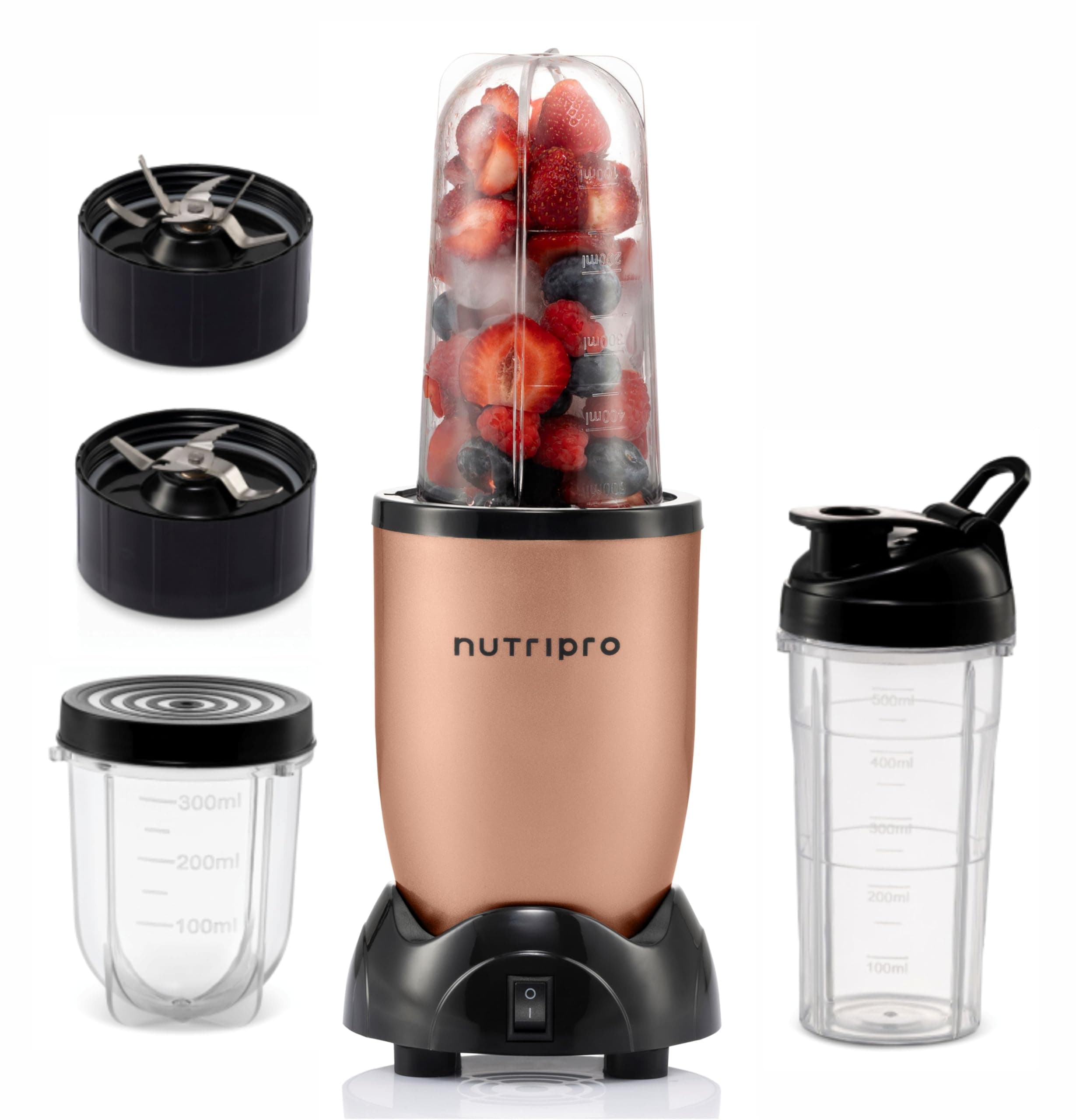 NutriPro Juicer Mixer Grinder - Smoothie Maker - 500 Watts (3 Jars & 2 Blades, Gold) - 2 Year Warranty Online at Low Prices in India