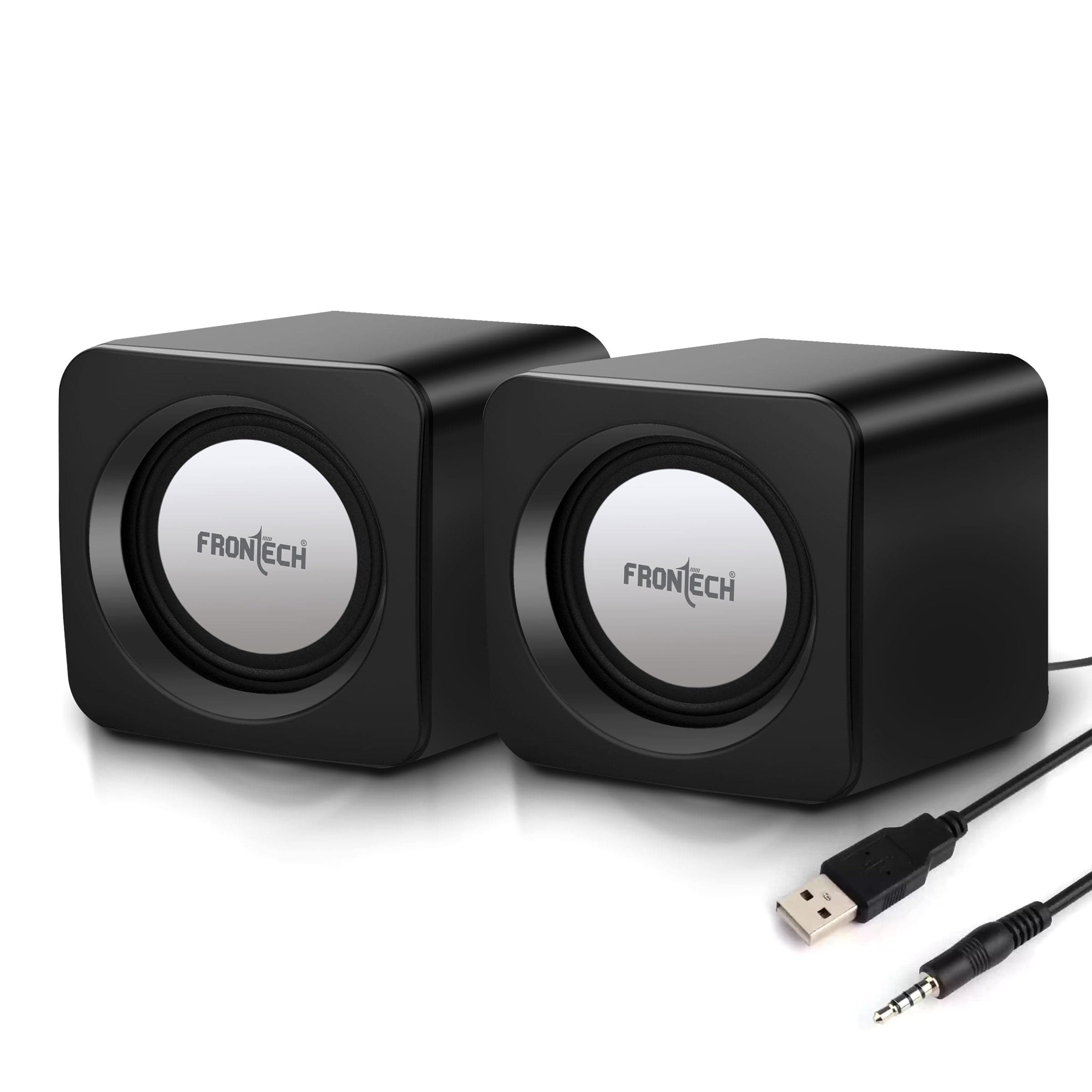 Amazon.in: Buy FRONTECH 2.0 Multimedia Speakers with USB Power, AUX Connectivity & Volume Control (SPK-0002BLK) Online at Low Prices in India | FRONTECH Reviews & Ratings
