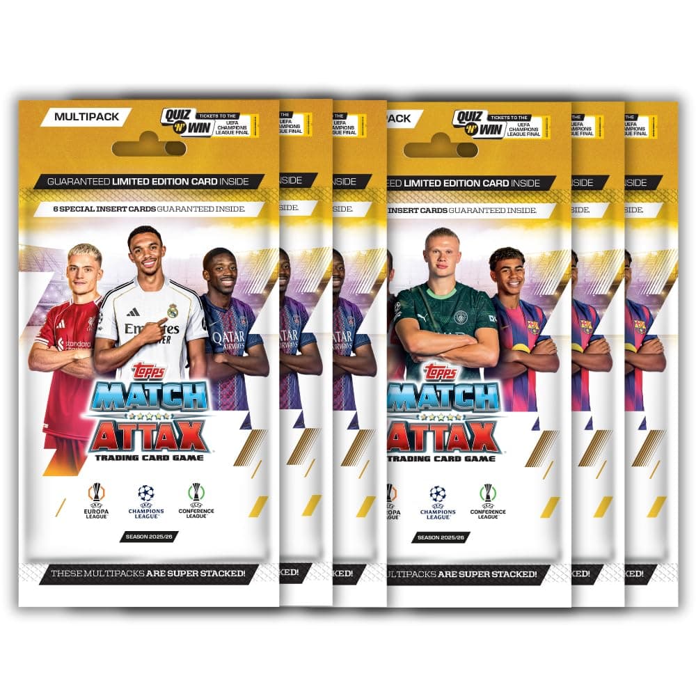 Topps UEFA Champions League Match Attax 2025-26 Trading and Collectible Card Game (Multipack of 6)