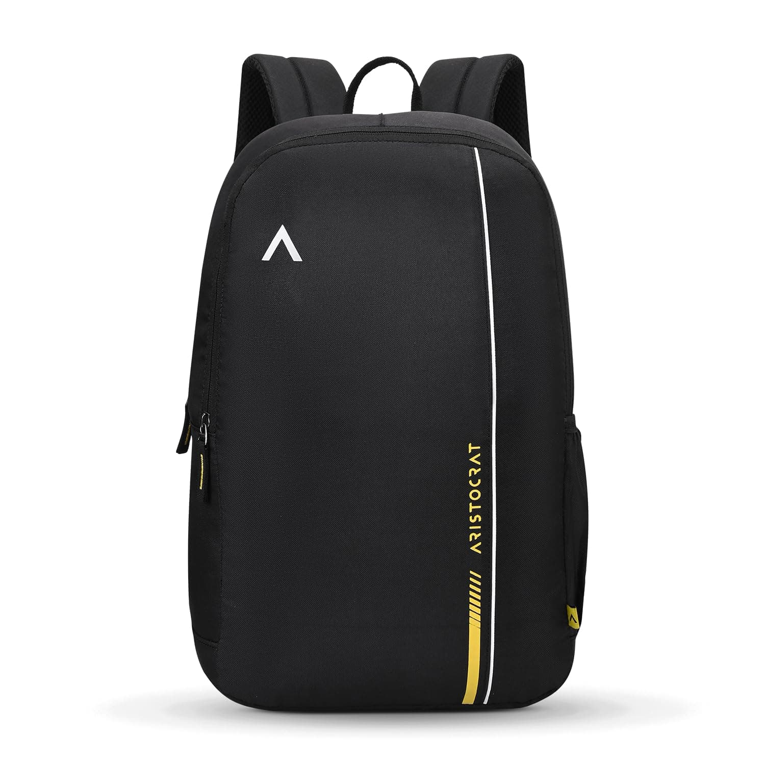 Aristocrat Nova 15L Laptop Backpack for Men & Women with Bottle Pocket | Padded Shoulder Straps, Multi Compartments | Travel & College Bag | Dark Black | Side Pockets, Adjustable Straps, Durable Fabric & Zipper, Office/ College/ Casual Bag, Unisex, 1-Year Global Warranty