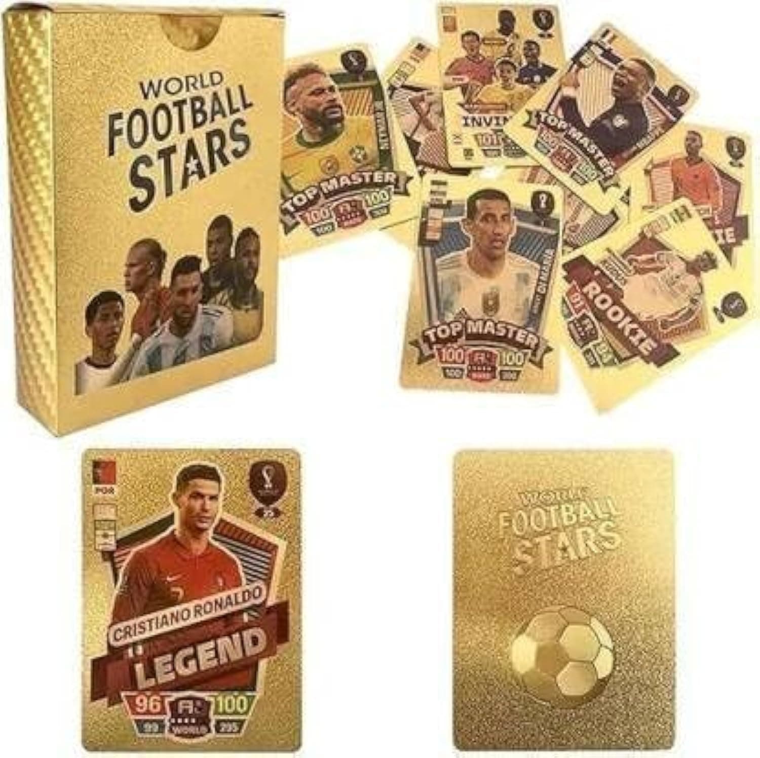 FowWelt Champions League Football Collector Cards – 55 PCS Unofficial Trading Card Pack for Collectible & Fans | Soccer Cards for Boys, Girls, Gifting (Football Gold)