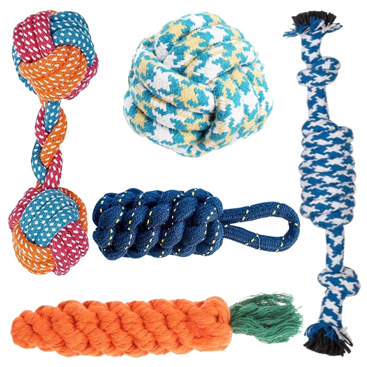 Agirav Tail Dog Toys + Dog Chew Toys + Puppy Teething Toys + Rope Toys + Dog Toys for Small to Medium Dog Toys + Dog Toy Pack(Pack of 5) Online at Low Prices in India