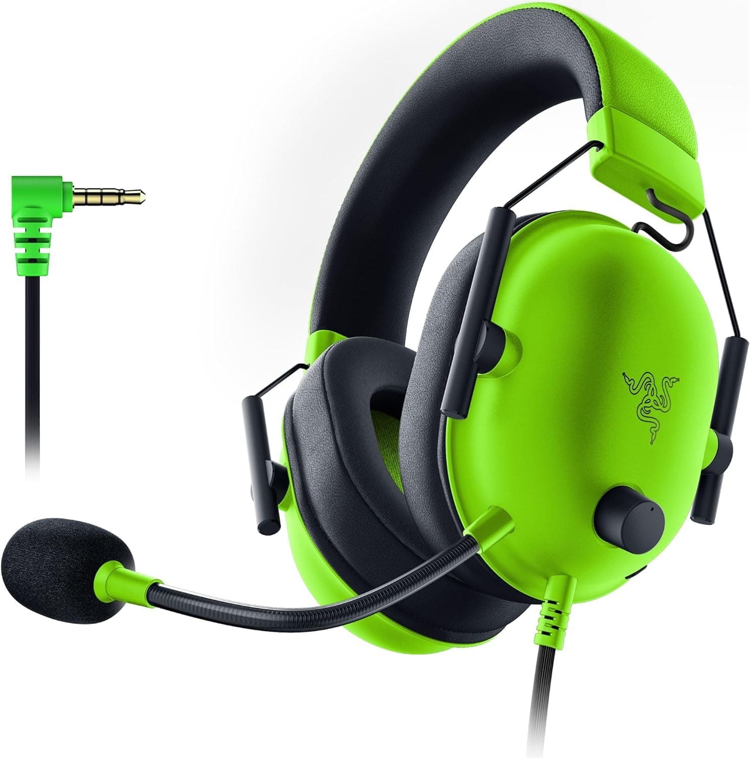 Razer Blackshark V2 X Gaming : 7.1 Surround Sound - 50Mm Drivers - Memory Foam Ear Cushions Wired On Ear Headphones with Mic Rz04-03240600-R3M1 - Green
