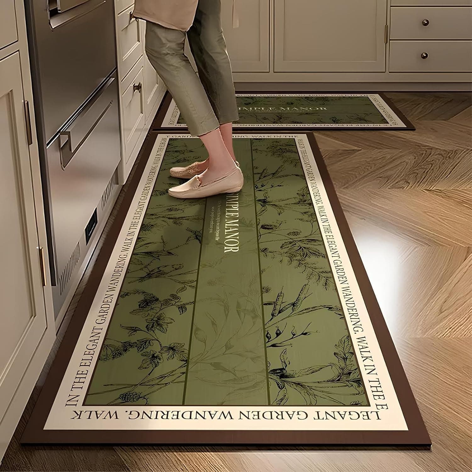 proxin Kitchen Rugs and Mats Non Skid Washable Set of 2, Cushioned Kitchen Rugs & Mats Waterproof Comfort Standing Mat Runner for Kitchen,Home Office,Sink,Laundry (Multi 3)